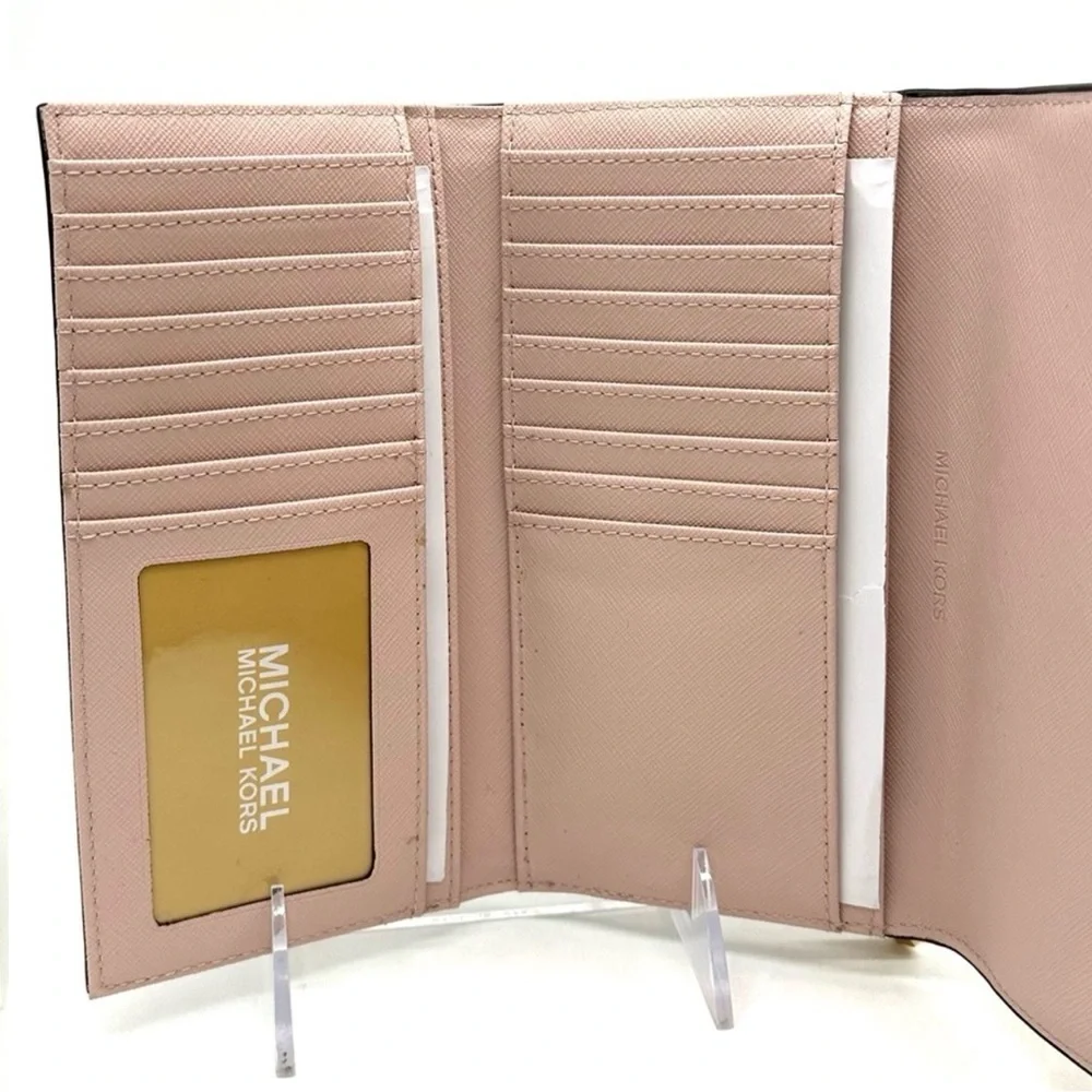 Michael Kors Large Trifold Wallet Vanilla/Brown (NWT)